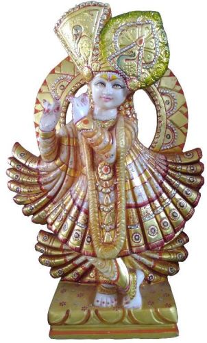 Marble Krishna Statue Handicrafts, For Home, Hotel, Office, Shops, Feature : Attractive Design, Fine Finishing