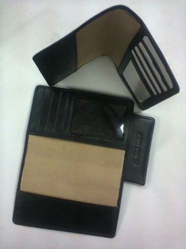 Leather Passport Holder, Color : Black
