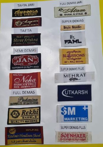 Metallic Embroidered Laser Cutting 40-80gm Woven Label For Garment Industry