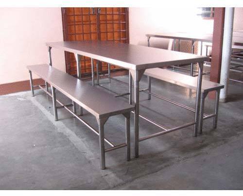 Rectangular Polished Stainless Steel School Canteen Table, Feature : Easy To Assemble, Perfect Shape