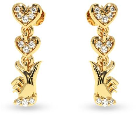 Certified Diamond Gold Earring For Ladies On This Valentines