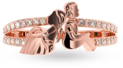 Ring Studded With Natural Diamond For Ladies