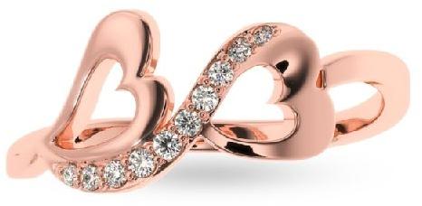 Djewels Polished Heart Shape Women's Diamond Rings, Color : Rose
