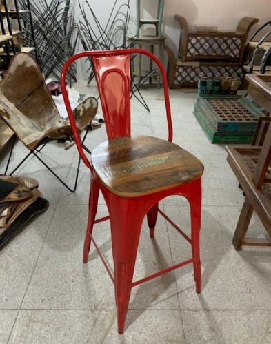 Iron Bar Chair, Seat Material : Wooden