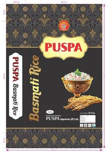 BOPP Puspa Basmati Rice Bags, Pattern : Printed