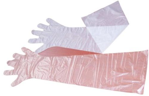 PE Polyethylene Gloves Orange and Red Colour LDPE
