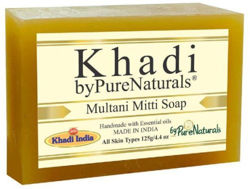 Rectangular ByPureNaturals Khadi Multani Mitti Soap- 125gm, For Home, Certificate : CE, ISO GMP