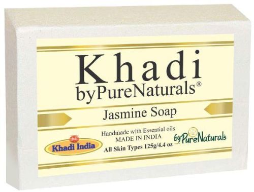 Rectangular ByPureNaturals Khadi Transparent Jasmine Soap-125gm, For Home, Certificate : CE, ISO GMP