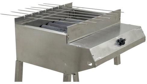 Stainless Steel Portable Gas Grill, Color : Silver