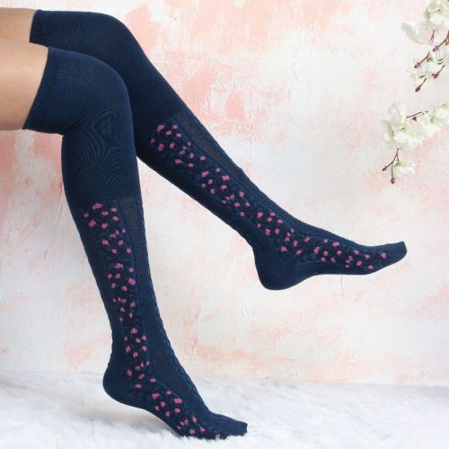  Floral Women Knee High Socks, Feature : Extremely Soft 