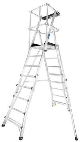 Aluminium Telescopic Platform Ladder, Color : Gray