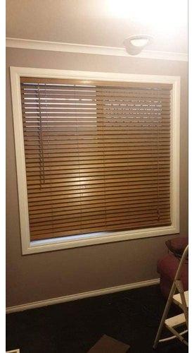 Faux Wood Blinds, Color : Brown