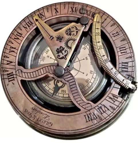 Heaven Antique Sundial Compass, For Direction Tracking, Display Type : Analog