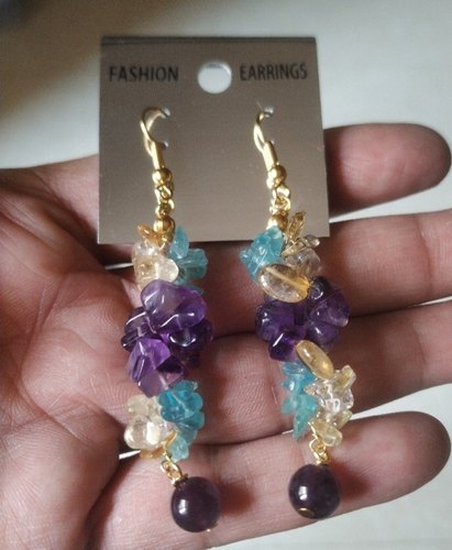 Mix Shape Beads Ladies Stone Earrings