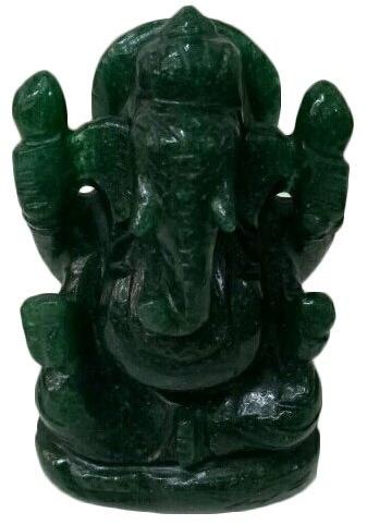 Emerald Stone Lord Ganesha Statue, Packaging Type : Thermocol Box