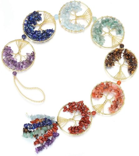 Round Polished Gemstone Seven Chakra Hanger, For Hengers, Style : Modern