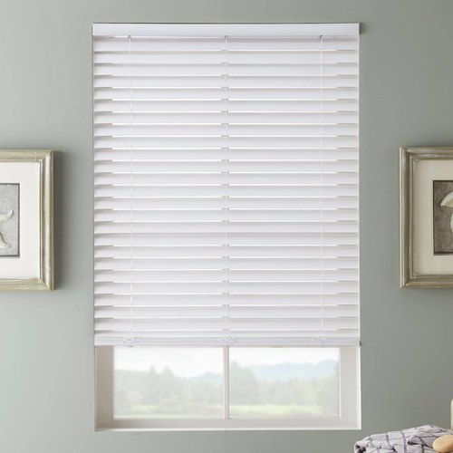 PVC(Slat) Faux Wood Blind, Color : White