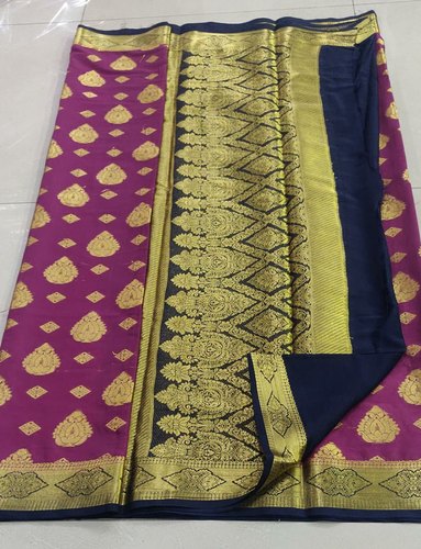 Semi-Stitched Printed Mysore Crepe Silk Sarees, Occasion : Casual Wear