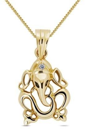 Gold Ganesha Pendant With Diamond, Occasion : Party Wear