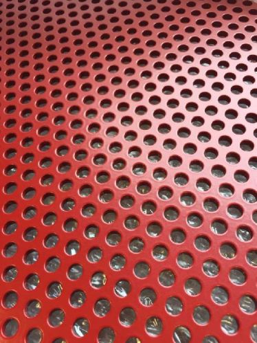 Coated Metal ROUND HOLE PERFORATION, For Flooring, Outdoor Furnitures, Stairs, Typing, Size : 2.5x5.5