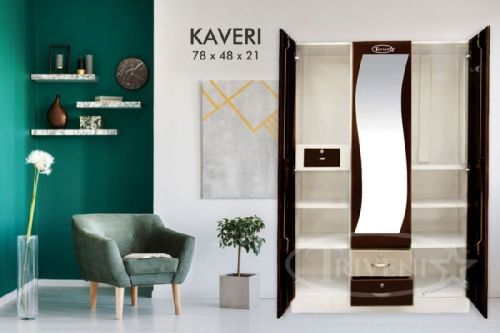 Triveni Polished Kaveri Partition Steel Almirah, Size : 78x48x21 Ft