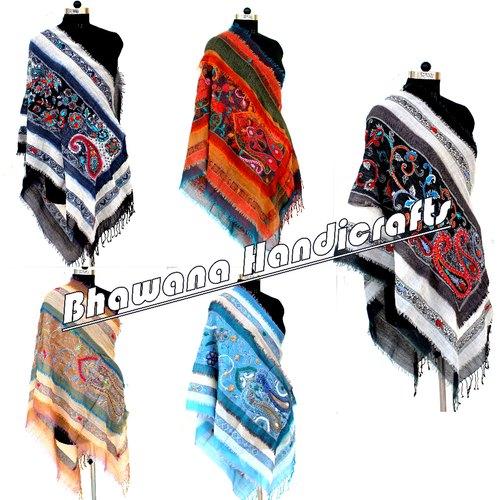 Pure Boiled Wool Handmade Shawl, Size : 190 X 75 Cm ( 76 X 30 Inch)