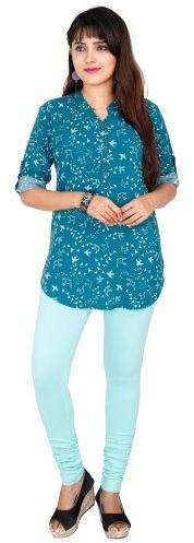 Ladies Ice Blue Churidar Leggings, Size : M, XL, XXL