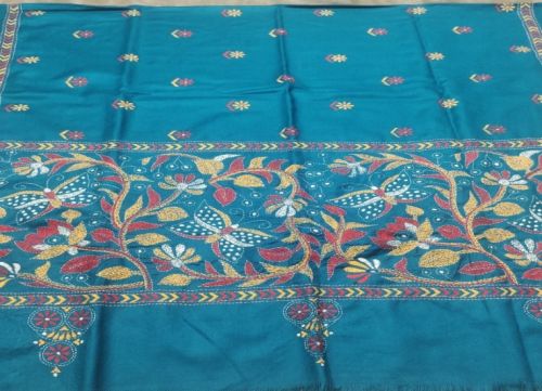 Woollen Checked Kantha Hand Embroidery Shawl, Occasion : Winter