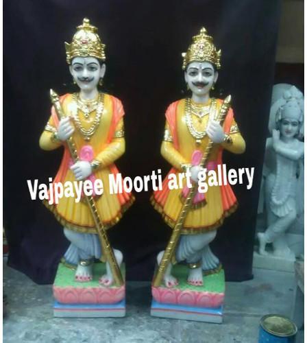 Vajpayee Marble Dwarpal Statue, For Worship, Size : 10 - 20 Inch