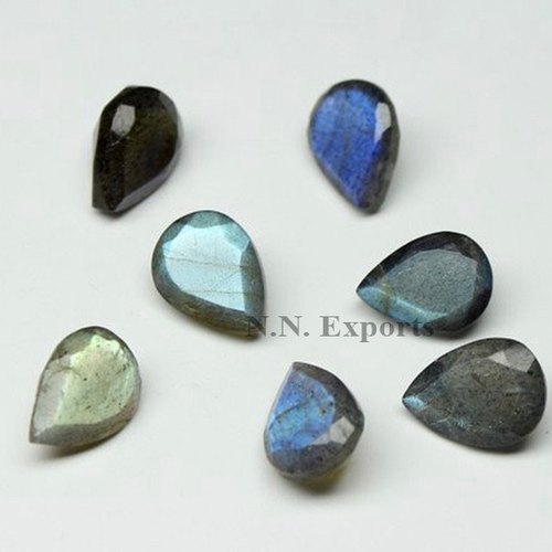 Natural Labradorite Faceted Pear Loose Gemstones, For Jewellery Use, Feature : Calibrated
