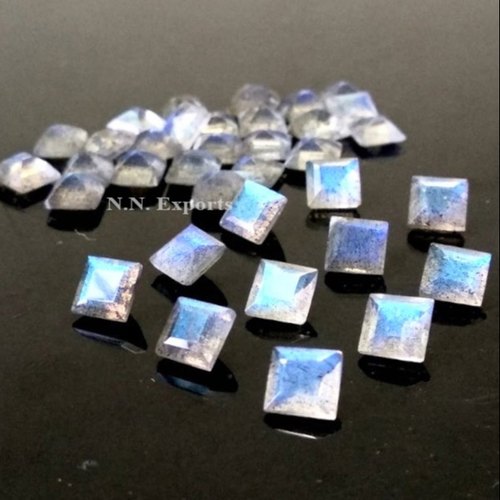 Natural Labradorite Faceted Square Loose Gemstones, For Jewellery Use, Feature : Calibrated