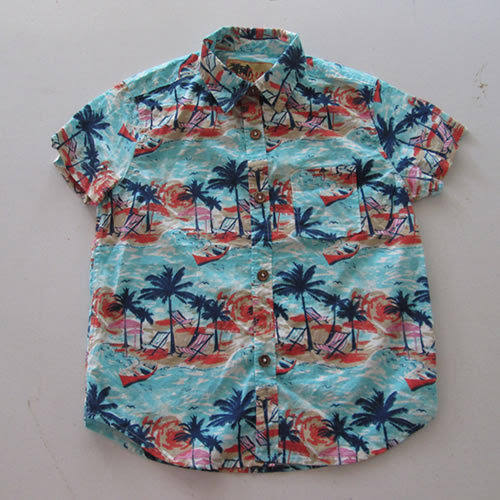 Regular Collar Polyester Beach Wear Printed Shirts, For Textiles, Gender : Male