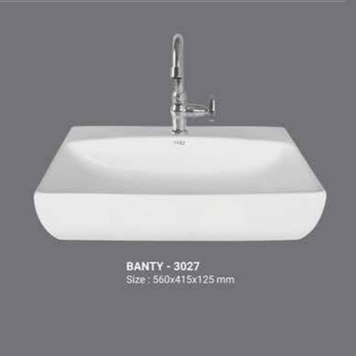 Cura Plain Ceramic Table Top Basin, For Bathroom