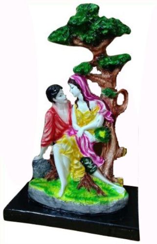 Poly Resin Love Buds Couple Statue, Color : Colourful
