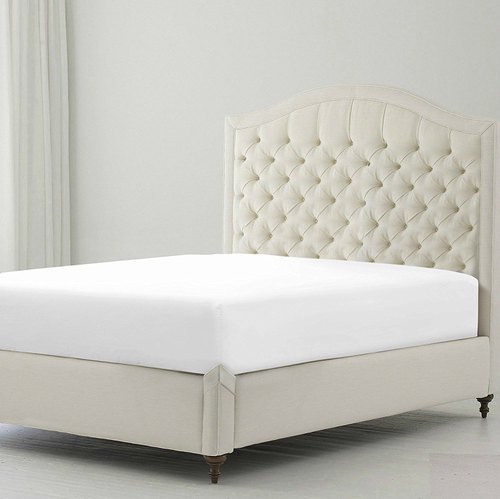 Cotton Fitted Bed Sheet, Color : White