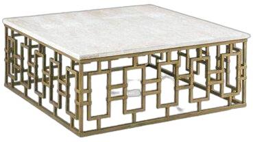 Rectangular Polished Metal Marble Top Coffee Table, For Garden, Home, Hotel, Restaurant, Style : Modern