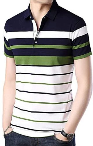 Mayfly Cotton Mens Polo T-Shirt, For Casual, Packaging Type : Packet