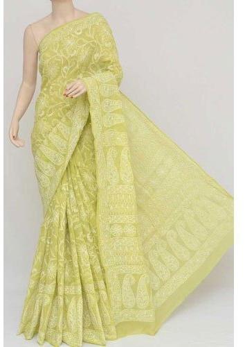 Ladies Chikan Saree, Saree Length : 6.5 M