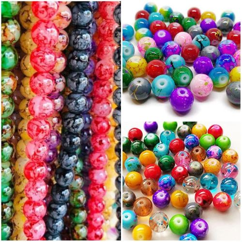 Printed Glass Beads, For Clothing, Jewelry, Rakhi, Packaging Type : Plastic Box