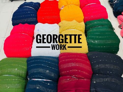 Georgette Heavy, For Garment, Occasion : Festival Wear