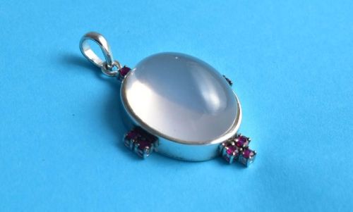 Sterling Silver Rose Quartz Ruby Spiritual Pendant