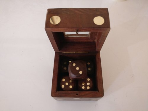 Polished Wooden Dice Box, Shape : Rectangular, Square