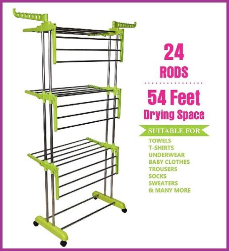 Cloth Stand, Color : GREEN/BLUE/WHITE/ORANGE/PINK