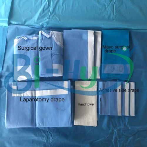 Disposable Laparotomy Kit, For Clinical, Hospital, Color : Blue