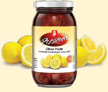 Pooram Foods Citron Pickle, Packaging Type : Glass Bottle, Plastic Bottle, Plastic Pack-Pouch