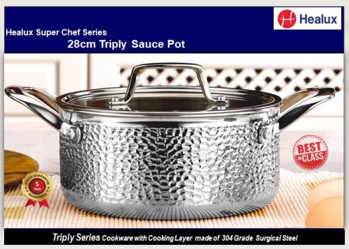 304 Grade Surgical Steel Triply Sauce Pot, Feature : Elegant Design