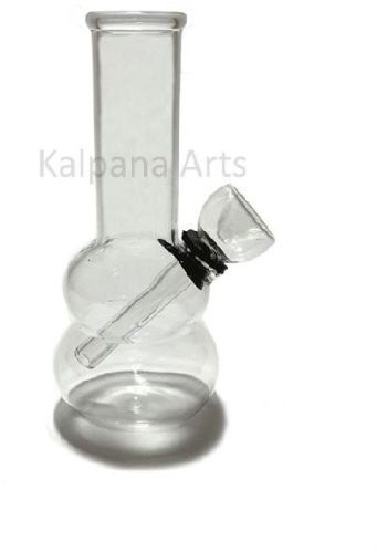 Double Ball Clear Glass Bong With Down Stem