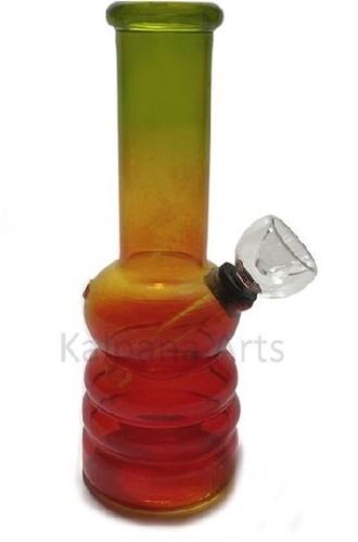 Rasta Color Glass Bong With Down Stem