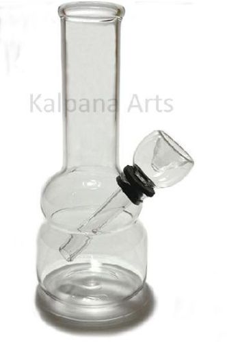 Square Shape Clear Glass Bong With Down Stem