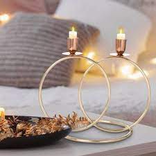 Polished Metal Gold Candle Holder, For Table Centerpiece, Packaging Type : Carton Box